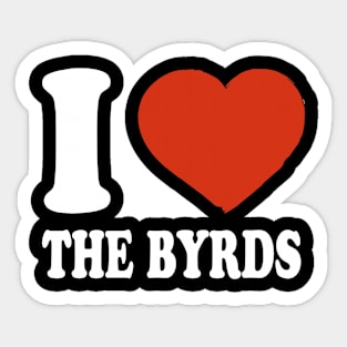 Graphic I Love Byrds Personalized Name Vintage Sticker